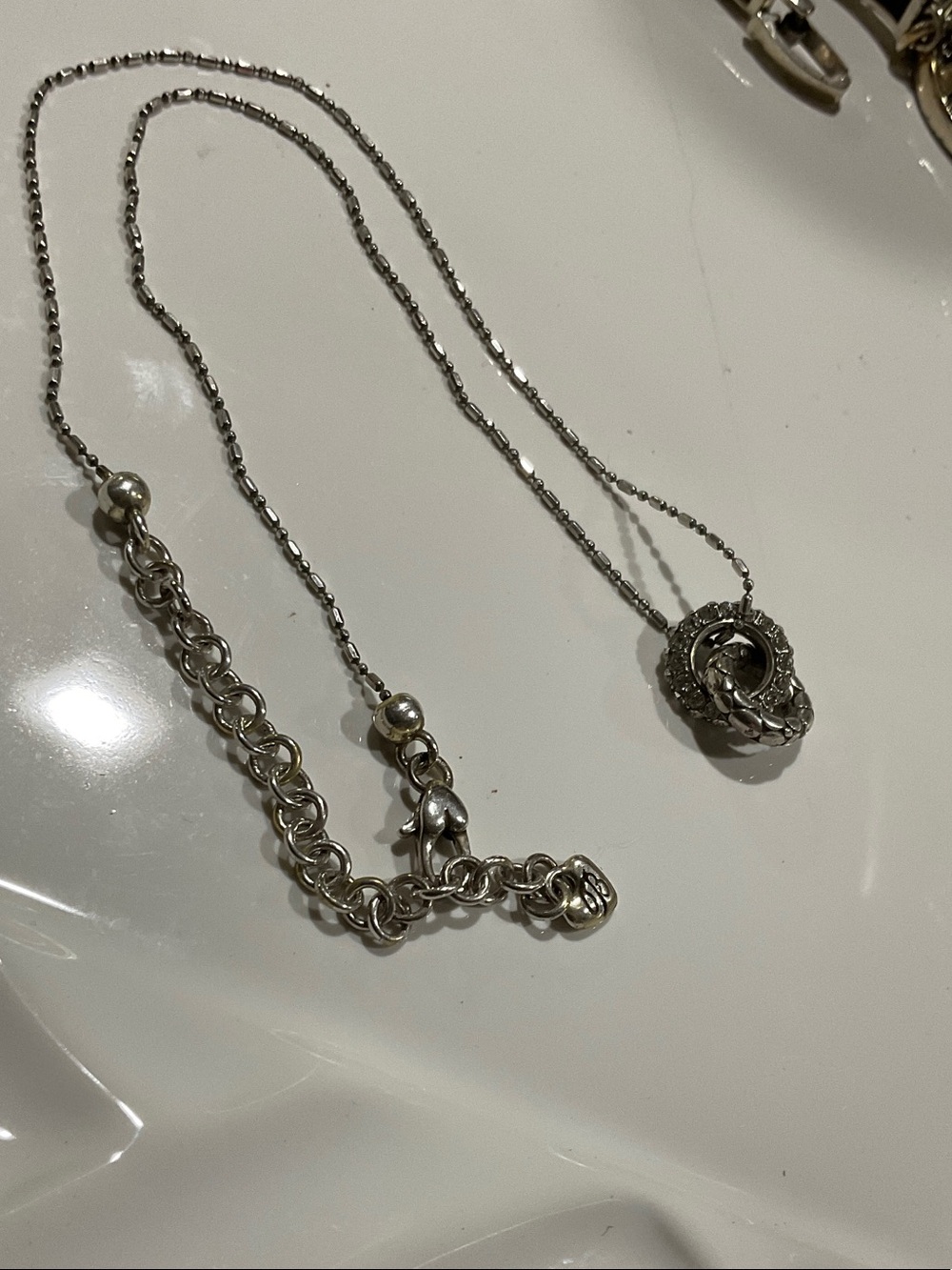 Brighton Pebble pave silver Crystal necklace